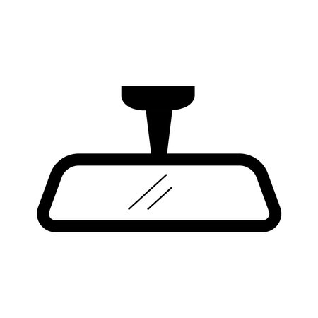 rear view car mirror icon in black frame isolated on white background illustration designのイラスト素材