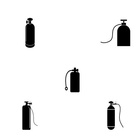 Oxygen Cylinder icon, Gas cylinder tank for all inert and mixed inert gases, vector icon - Vectorのイラスト素材