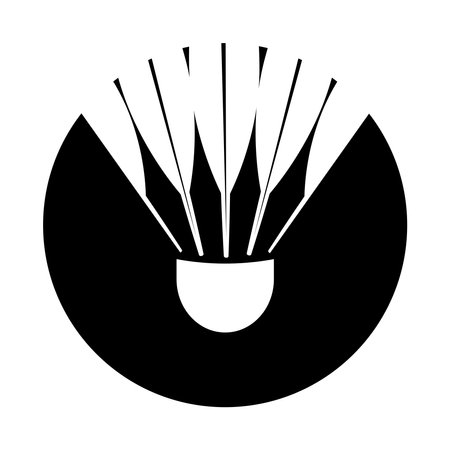 shuttlecock badminton logo vector illustration designのイラスト素材