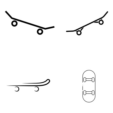 skateboard icon on the white backgroundのイラスト素材