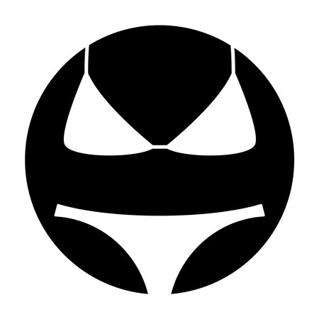 Swimsuits or Bikini Icon isolated on white background. Two piece bikini panties bikini bra swimsuit flat icon for apps and websites. bikini icon vector from travel conceptのイラスト素材