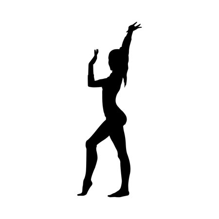 gymnastics woman icon sports logo vector templateのイラスト素材