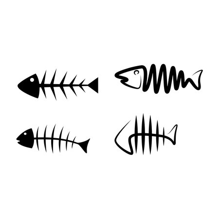 fishbone logo vector illustration design template.のイラスト素材