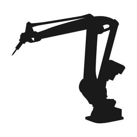 Industrial robot icon vector design,mechanical robot arm icon.のイラスト素材