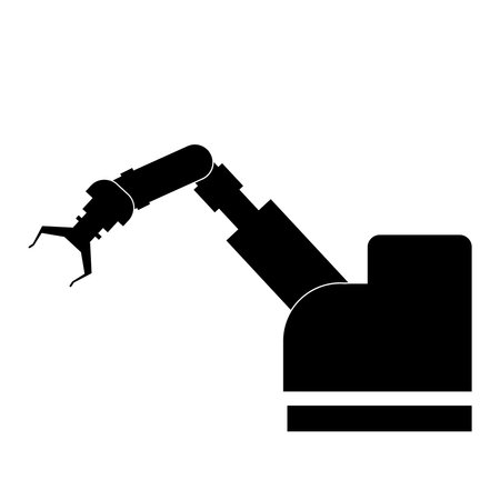Industrial robot icon vector design,mechanical robot arm icon.のイラスト素材
