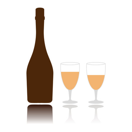 Champagne bottle icon vector illustration symbol designのイラスト素材