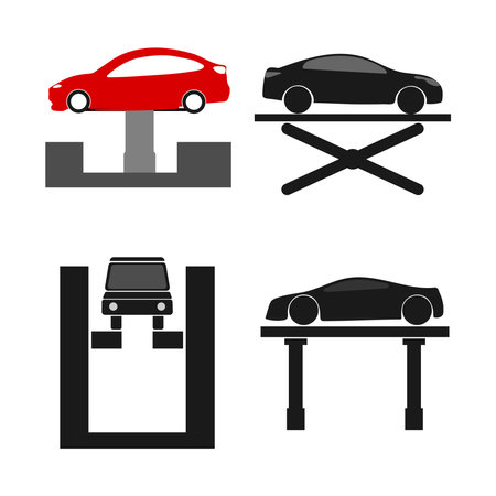 car lift hydraulic icon vector illustration designのイラスト素材