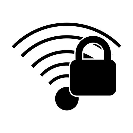 locked wifi signal icon vector illustration symbol designのイラスト素材