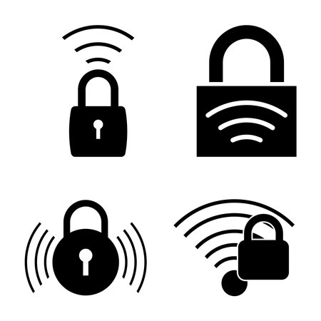 locked wifi signal icon vector illustration symbol designのイラスト素材