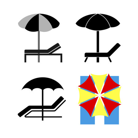 Sunbed icon design isolated on white background. Vector illustrationのイラスト素材