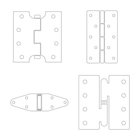 a set of door hinge icons design template. Trendy style, vector eps 10のイラスト素材