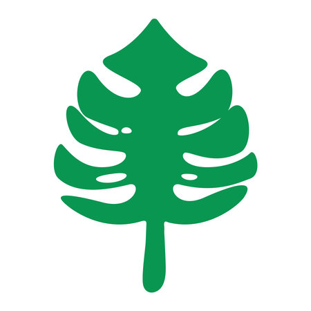 monstera leaf icon vector design templateのイラスト素材