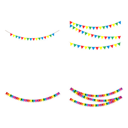 party flag icon, birthday celebration, welcoming, decoration vector illustrationのイラスト素材