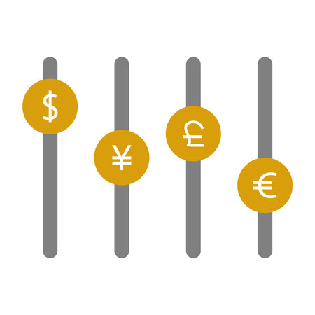Currency Exchange Analysis and Comparison Vector Icon Designのイラスト素材