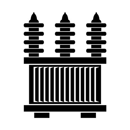 high voltage electrical transformer icon vector symbol designのイラスト素材