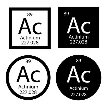 Periodic table element chemical symbol actinium molecule chemistry vector atom iconのイラスト素材
