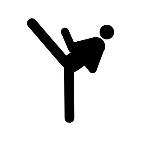 icon of man doing taekwondo kick vector illustration designのイラスト素材