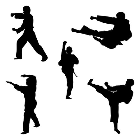 icon of man doing taekwondo kick vector illustration designのイラスト素材