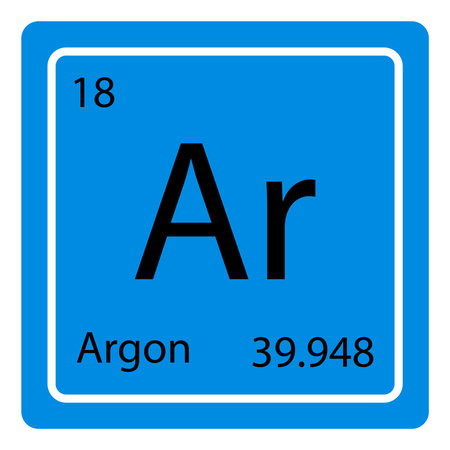 Argon Ar chemical element icon. The chemical element of the periodic table. Sign with atomic number.
