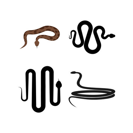 snake vector icon illustration designのイラスト素材