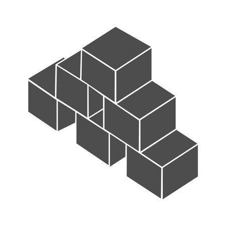 stacked blocks box icon vector illustration designのイラスト素材