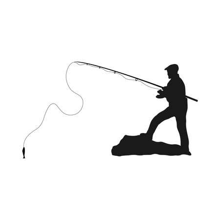 man fishing icon vector illustration designのイラスト素材