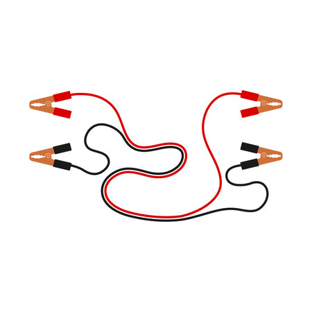 Car Battery power jumper cable icon vector illustration simple designのイラスト素材
