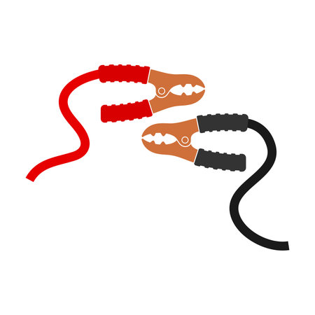 Car Battery power jumper cable icon vector illustration simple designのイラスト素材