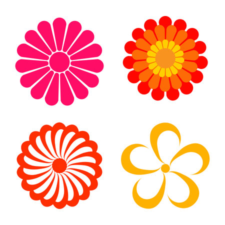 cute bright modern hippie floral icon vector illustration symbol designのイラスト素材