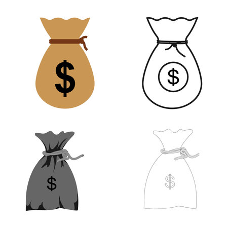 money sack or treasure icon on isolated white background,vector illustration designのイラスト素材