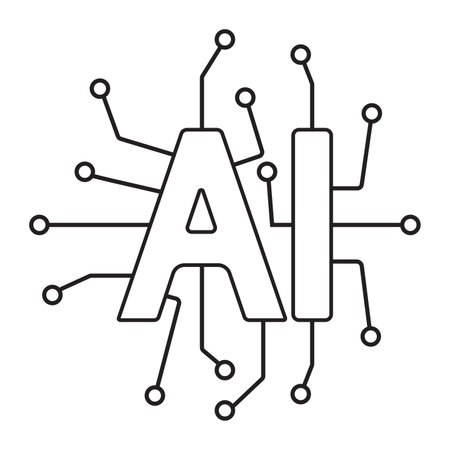 artificial intelligence AI icon vector illustration designのイラスト素材