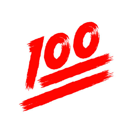 one hundred value icon with grounded brush style vector illustration designのイラスト素材