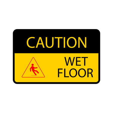 wet floor warning icon vector illustration designのイラスト素材