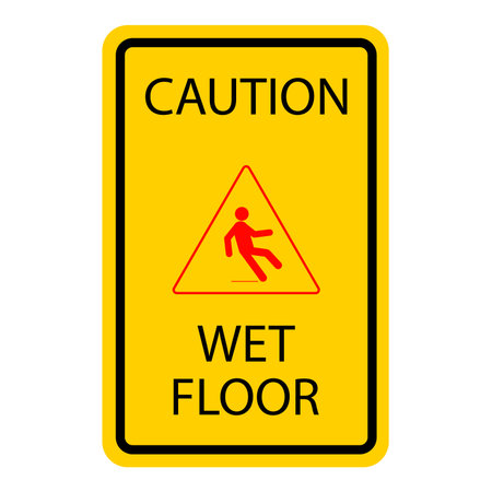 wet floor warning icon vector illustration designのイラスト素材