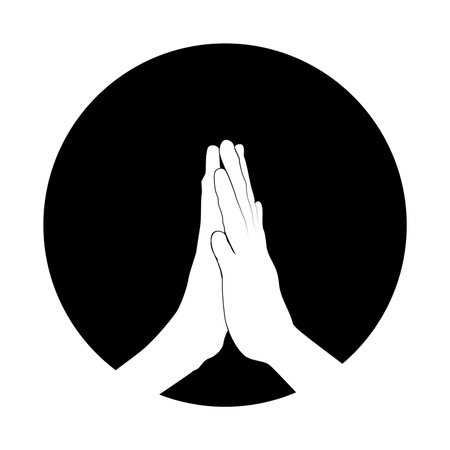 templet design logo illustration of hands while prayingのイラスト素材