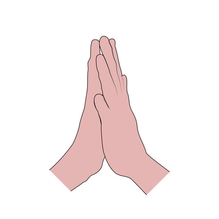 templet design logo illustration of hands while prayingのイラスト素材