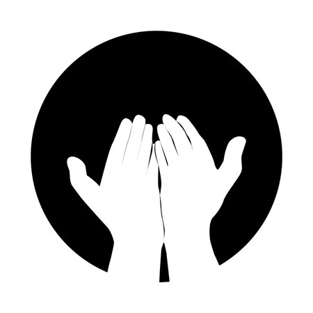 templet design logo illustration of hands while prayingのイラスト素材