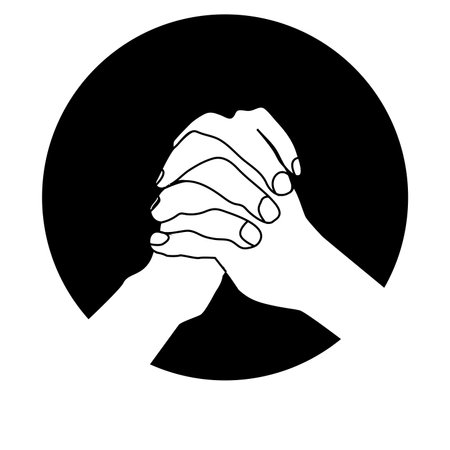 templet design logo illustration of hands while prayingのイラスト素材