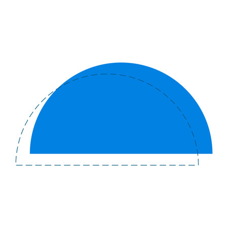semicircular geometric icon with dotted lines illustration designのイラスト素材