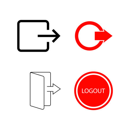 computer icon logout illustration designのイラスト素材