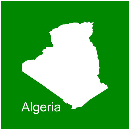 Highly detailed map of Algeria with borders isolated in the backgroundのイラスト素材