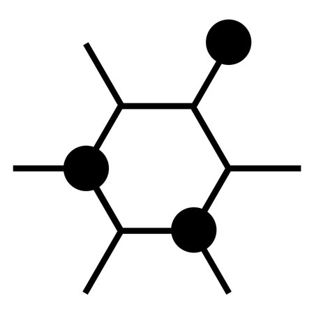 molecule icon with hexagon legs illustration designのイラスト素材
