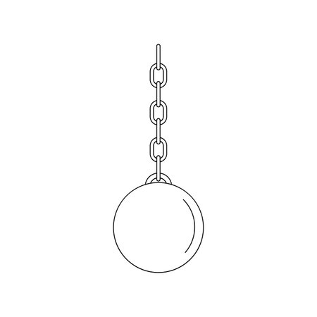 wrecking steel ball icon illustration designのイラスト素材