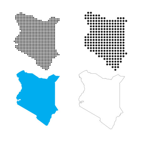Kenya country map icon illustration designのイラスト素材
