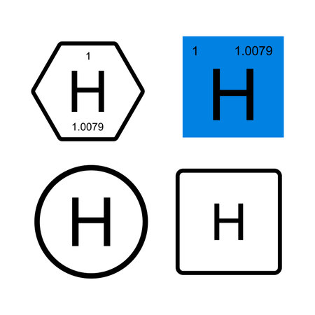 hydrogen symbol chemical periodic table illustration designのイラスト素材