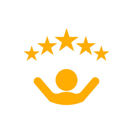 review rating icon illustration designのイラスト素材