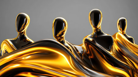 Black History Month, glowing abstract figures with warm golden accents, representing pride and heritage --chaos 15 --ar 16:9 --v 6.1 Job ID: 290639d0-9e22-4f1b-b094-62a641849988の素材