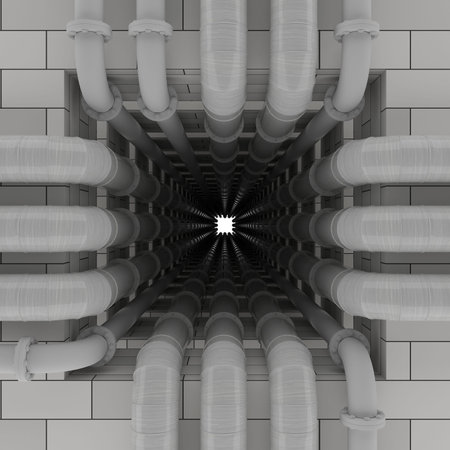 An open shaft.