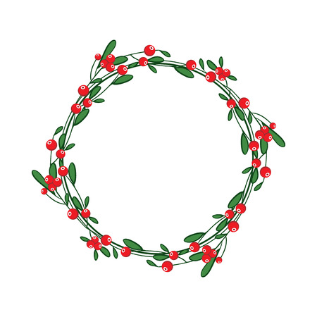 Wreath of red berriesのイラスト素材
