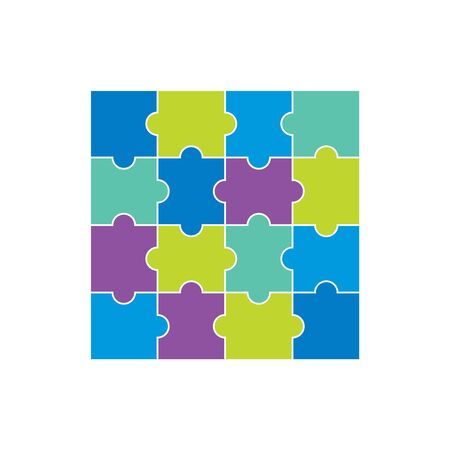 Blue violet and green puzzlesのイラスト素材